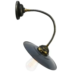 Clearance Pamono Vintage Industrial Dark Blue Enamel Wall Lamp with Flexible Arm