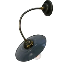 Clearance Pamono Vintage Industrial Dark Blue Enamel Wall Lamp with Flexible Arm