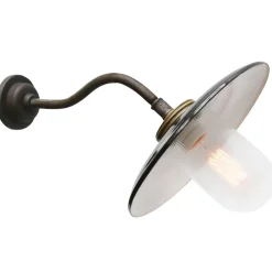 Discount Pamono Vintage Industrial Enamel and Brass Wall Light