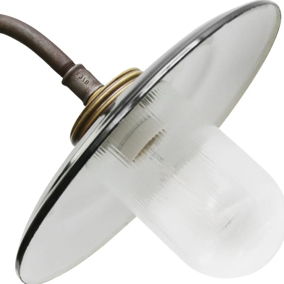 Discount Pamono Vintage Industrial Enamel and Brass Wall Light