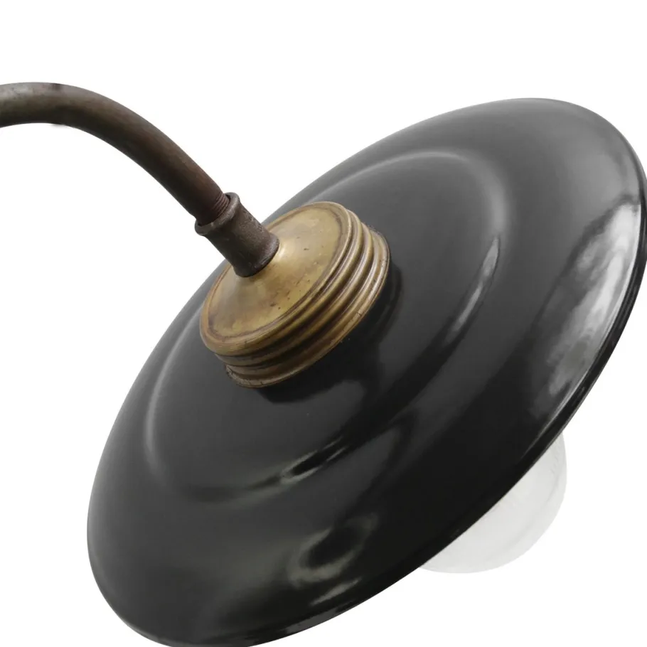 Discount Pamono Vintage Industrial Enamel and Brass Wall Light