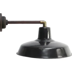 Sale Pamono Vintage Industrial French Wall Light in Black Enamel and Cast Iron