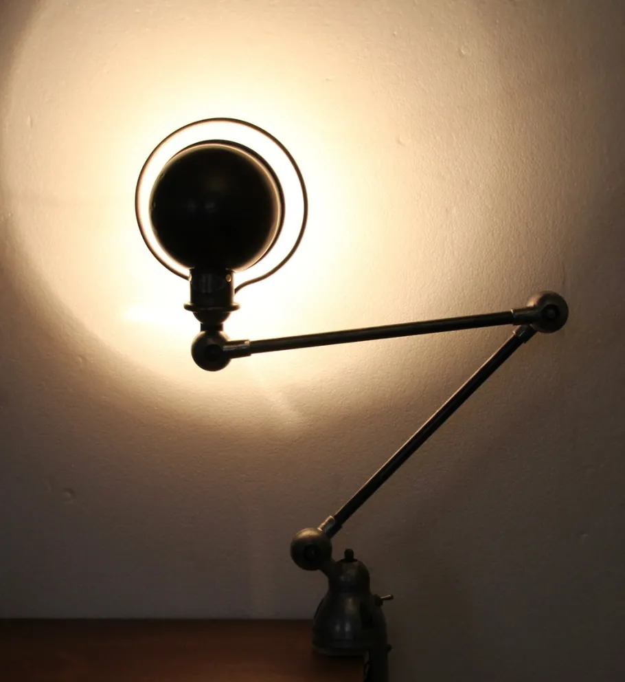 New Pamono Vintage Industrial French Clamp Scale Lamp by Jean-Louis Domecq for Jieldé, 1950s