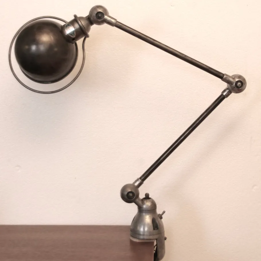 New Pamono Vintage Industrial French Clamp Scale Lamp by Jean-Louis Domecq for Jieldé, 1950s