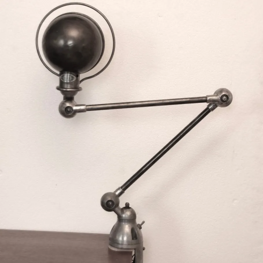 New Pamono Vintage Industrial French Clamp Scale Lamp by Jean-Louis Domecq for Jieldé, 1950s