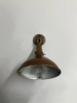 New Pamono Vintage Industrial Glass Enamel Wall or Ceiling Light from Holophane, 1930s