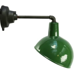 Best Pamono Vintage Industrial Green Enamel Cast Iron Wall Lights, 1950s