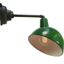 Best Pamono Vintage Industrial Green Enamel Cast Iron Wall Lights, 1950s