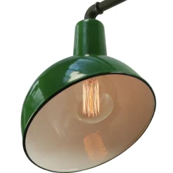 Best Pamono Vintage Industrial Green Enamel Cast Iron Wall Lights, 1950s
