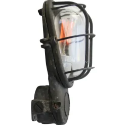 Discount Pamono Vintage Industrial Grey and Clear Glass Wall Lamp from Industria Rotterdam