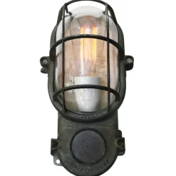 Discount Pamono Vintage Industrial Grey and Clear Glass Wall Lamp from Industria Rotterdam