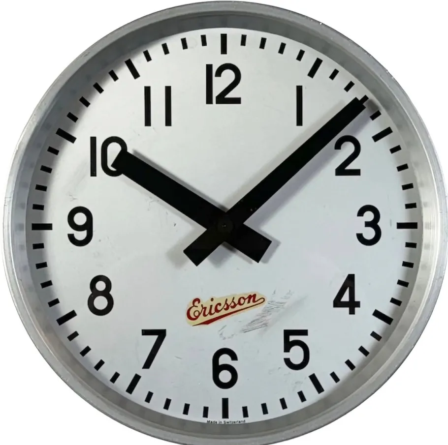 Discount Pamono Vintage Industrial Wall Clock from Ericsson, 1960s