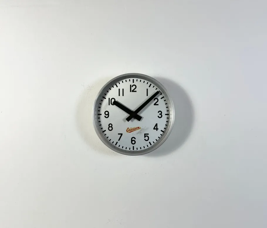 Discount Pamono Vintage Industrial Wall Clock from Ericsson, 1960s