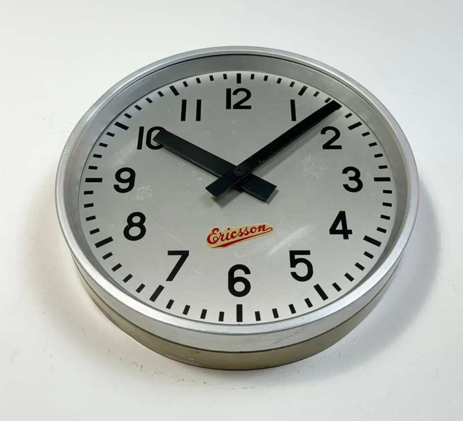 Discount Pamono Vintage Industrial Wall Clock from Ericsson, 1960s
