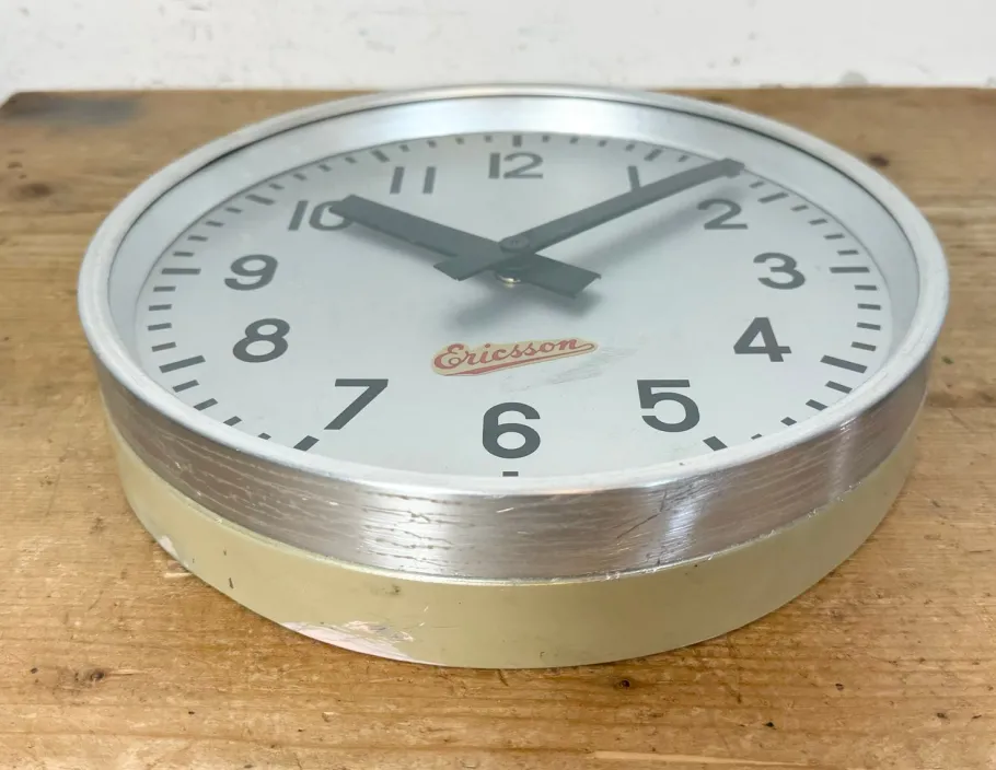 Discount Pamono Vintage Industrial Wall Clock from Ericsson, 1960s