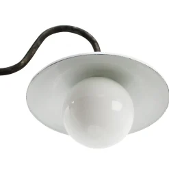 Pamono Vintage Industrial White Enamel, Brass and White Opaline Wall Light