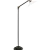 Clearance Pamono Vintage Industrial White Opaline Cast Iron and Brass Floor Lamp