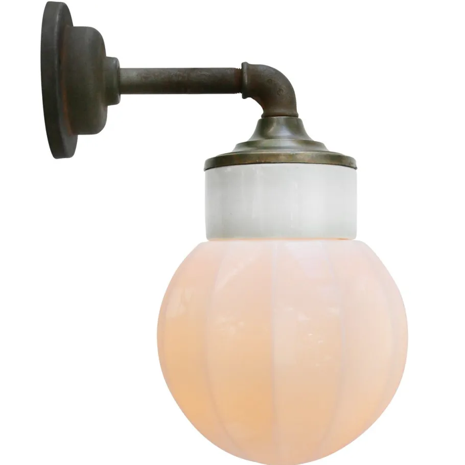 Best Pamono Vintage Industrial White Wall Lamp in Porcelain and Opaline Glass