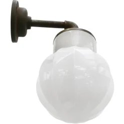 Best Pamono Vintage Industrial White Wall Lamp in Porcelain and Opaline Glass