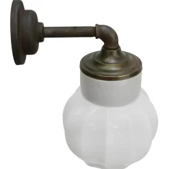 Best Pamono Vintage Industrial White Wall Lamp in Porcelain and Opaline Glass