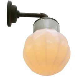 Best Pamono Vintage Industrial White Wall Lamp in Porcelain and Opaline Glass