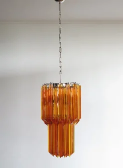 Clearance Pamono Vintage Italian Amber Murano Glass Chandelier, 1982