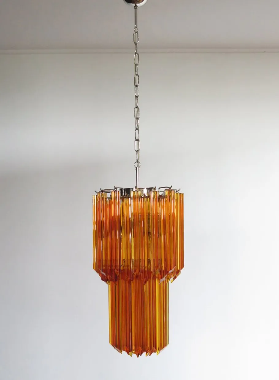 Clearance Pamono Vintage Italian Amber Murano Glass Chandelier, 1982