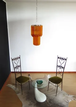Clearance Pamono Vintage Italian Amber Murano Glass Chandelier, 1982