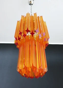 Clearance Pamono Vintage Italian Amber Murano Glass Chandelier, 1982