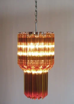 Clearance Pamono Vintage Italian Amber Murano Glass Chandelier, 1982