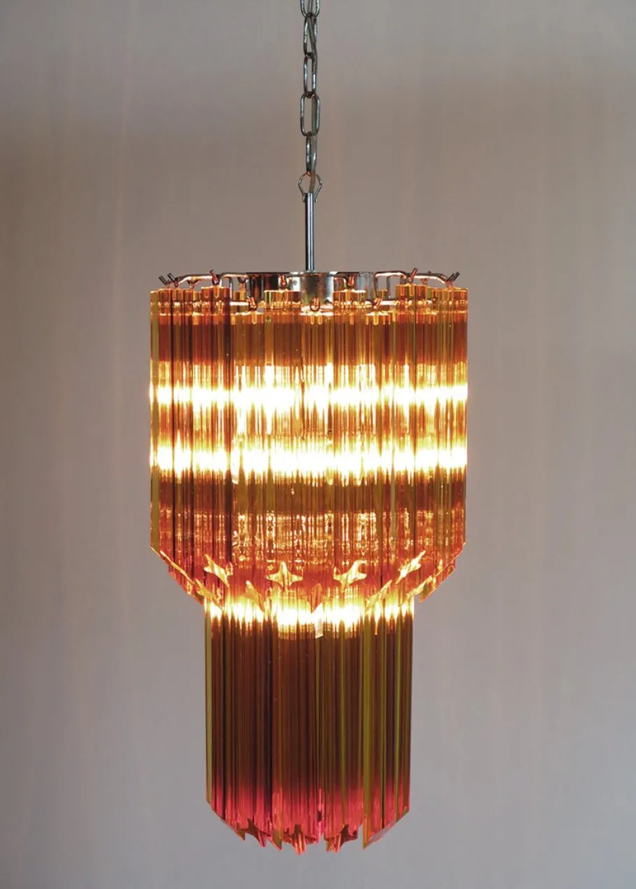 Clearance Pamono Vintage Italian Amber Murano Glass Chandelier, 1982