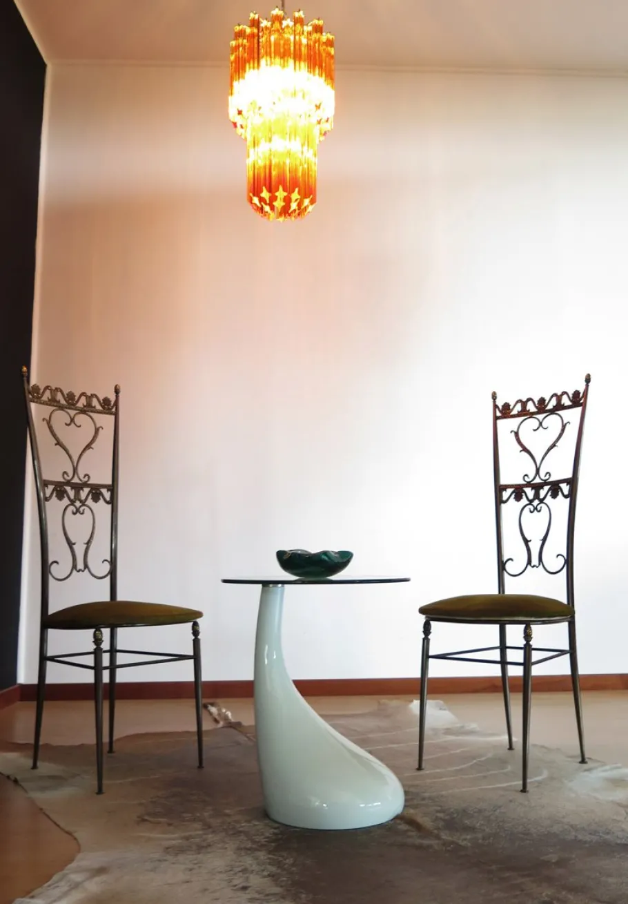 Clearance Pamono Vintage Italian Amber Murano Glass Chandelier, 1982