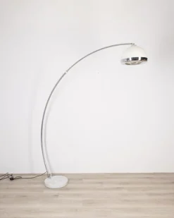 New Pamono Vintage Italian Arc Lamp in Marble and Metal, 1970s