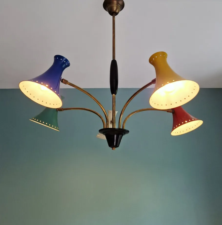 Best Pamono Vintage Italian Articulated Diabolo Chandelier, 1950s