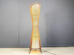 New Pamono Vintage Italian Bamboo Floor Lamp, 1960s