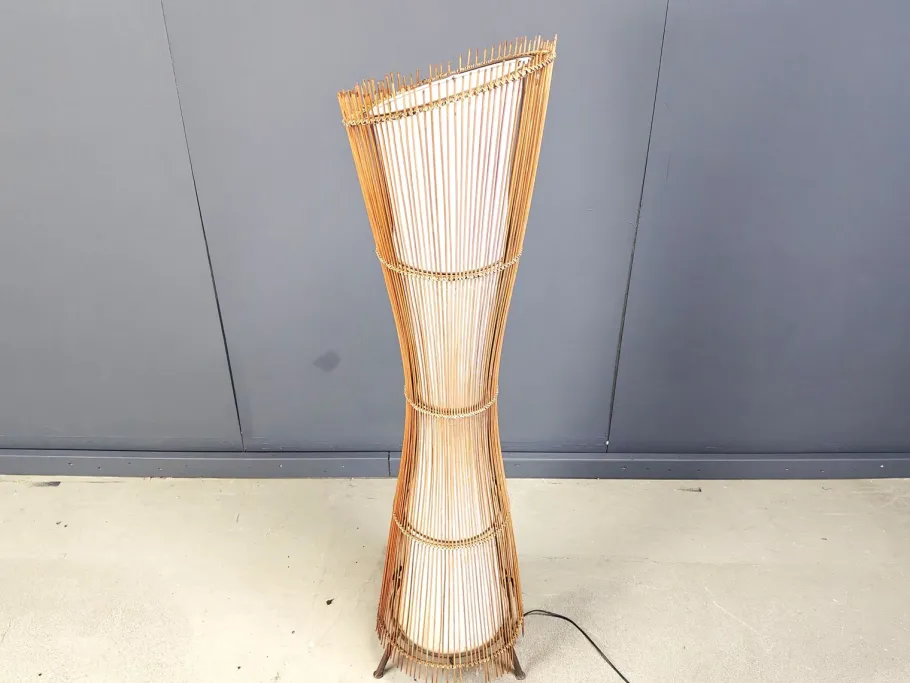 New Pamono Vintage Italian Bamboo Floor Lamp, 1960s