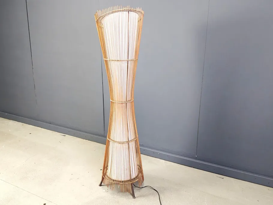 New Pamono Vintage Italian Bamboo Floor Lamp, 1960s