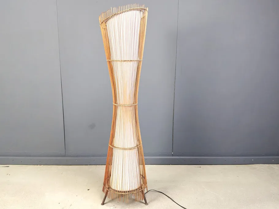 New Pamono Vintage Italian Bamboo Floor Lamp, 1960s