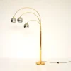 New Pamono Vintage Italian Brass and Chrome Arc Floor Lamp, 1970s