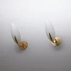 Best Pamono Vintage Italian Brass Sconces with Almond-Shaped Opaline Glass Shades, 1950s, Set of 2
