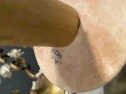 New Pamono Vintage Italian Bronze Ceramic Chandelier by Antonio Zen for Le Ceramiche di Nove e Bassano, 1950s