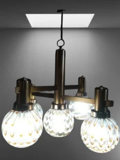 Discount Pamono Vintage Italian Ceiling Light in the style of Gaetano Sciolari, 1970s