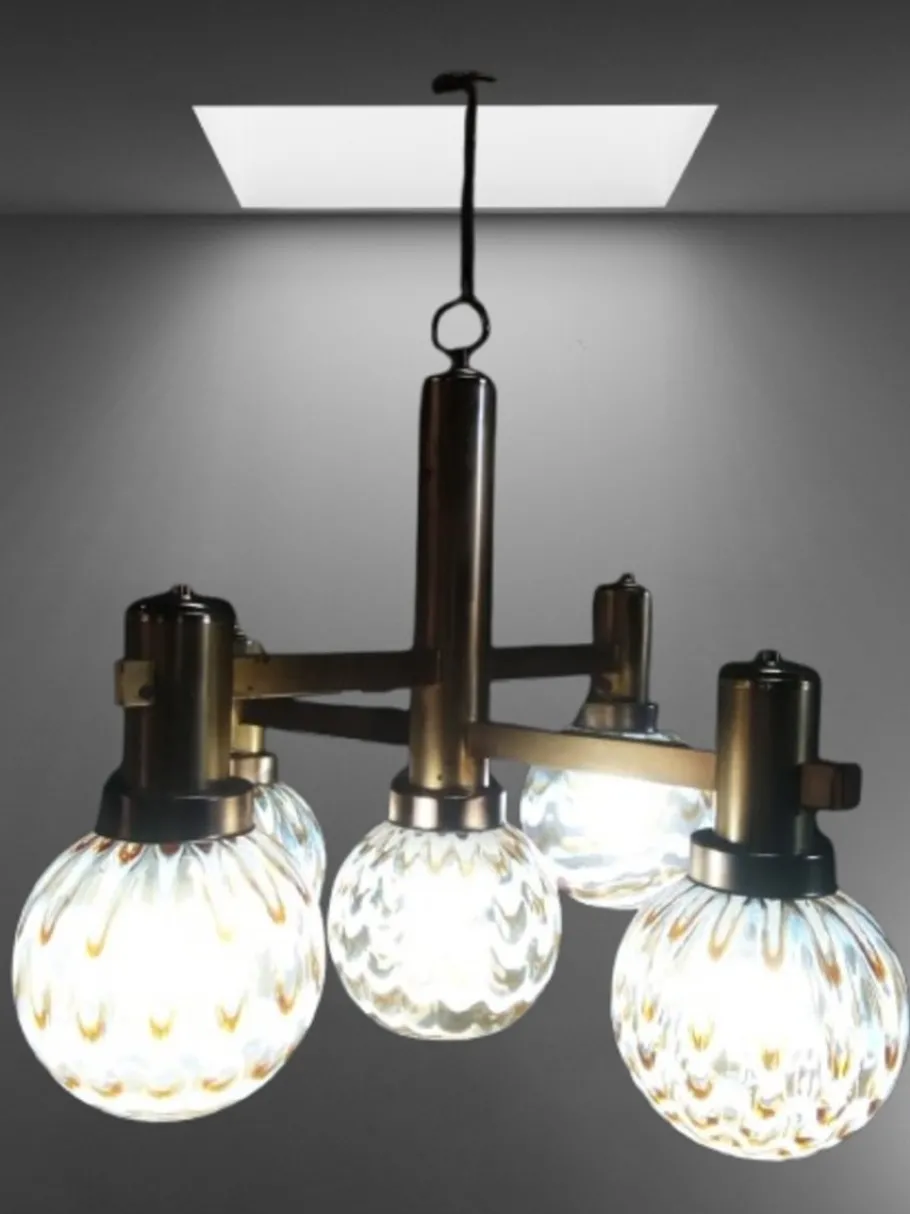 Discount Pamono Vintage Italian Ceiling Light in the style of Gaetano Sciolari, 1970s