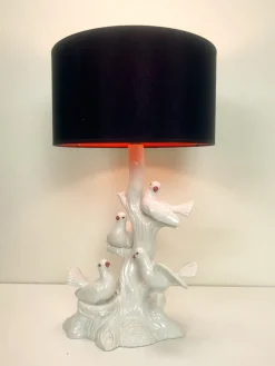 Sale Pamono Vintage Italian Ceramic Bird Table Lamp with Doves, 1960s
