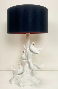Sale Pamono Vintage Italian Ceramic Bird Table Lamp with Doves, 1960s