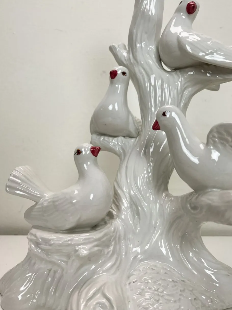 Sale Pamono Vintage Italian Ceramic Bird Table Lamp with Doves, 1960s