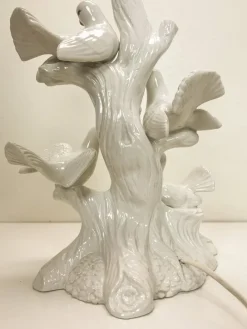 Sale Pamono Vintage Italian Ceramic Bird Table Lamp with Doves, 1960s