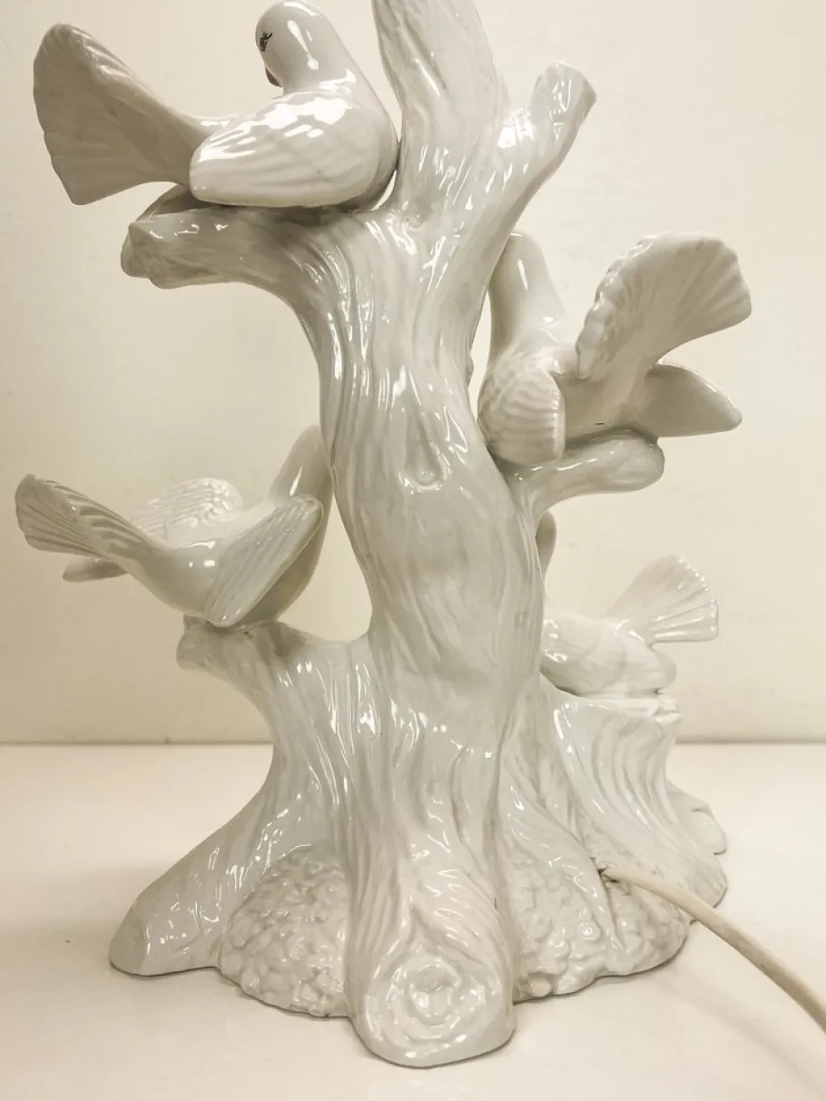 Sale Pamono Vintage Italian Ceramic Bird Table Lamp with Doves, 1960s