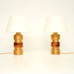 Pamono Vintage Italian Ceramic Table Lamps by Bitossi, 1970, Set of 2