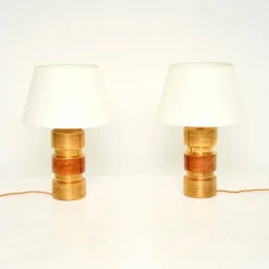 Pamono Vintage Italian Ceramic Table Lamps by Bitossi, 1970, Set of 2